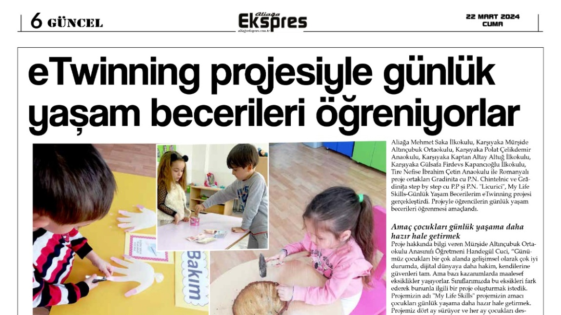 My Life Skills projesi Aliğa Ekspres Gazetesinde yayındı.